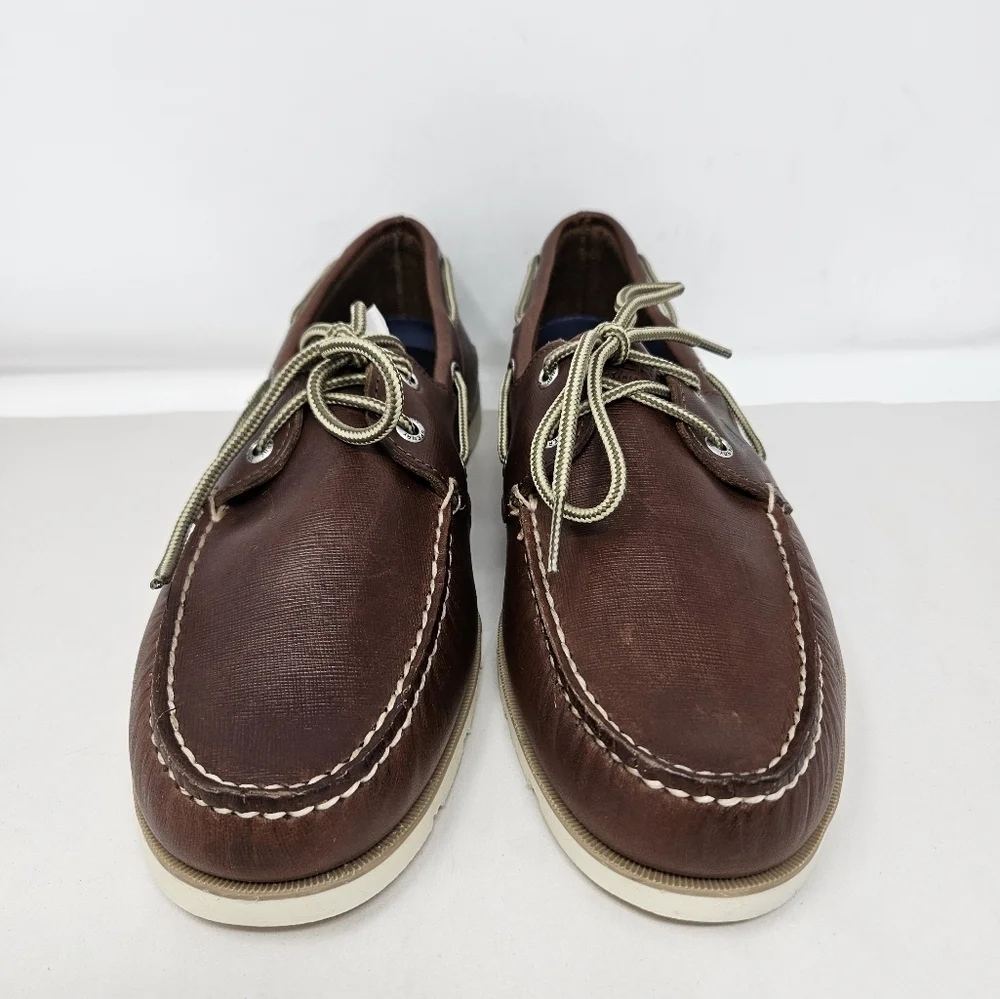 Sperry Top-sider Mens Brown Leather Lace Up Boat Fish Beach Shoes Sz 11.5M